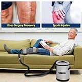 Cold Therapy Machine, Ice Machine for Knee Surgery, Help with Knee Pain Cold Water Circulating System with Pump, Adjustable Timer, Great for Knee Replacement, ACL,Swelling, Sprains (Gray)