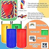 Wettarn 70 Pcs Carnival Outdoor Games Potato Sack Race Bags for Teens Adult Egg Spoon Bean Bags Ring Toss 3 Legged Relay Race Tug of War Rope Backyard Game for Birthday Party Field Day Family