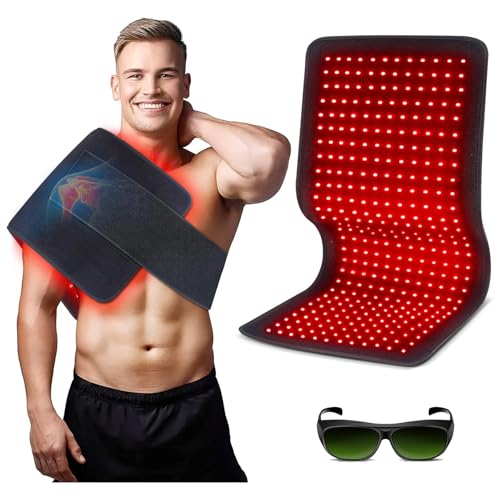 Red Light Therapy Pad for Body, 180W LED Red & Infrared Light Device Mat with 660nm & 850nm Wavelengths for Waist Back Shoulder Muscle Pain Relief FSA HSA Eligible