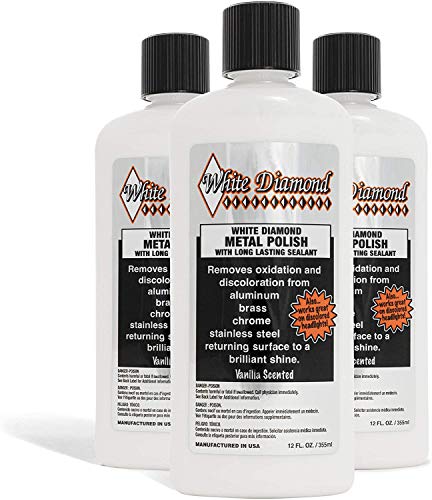 Schultz Laboratories White Diamond Metal Polish & Long Lasting Sealant - Perfect for Stainless Steel, Brass, Aluminum, Chrome, Gold, Silver - Sealant, Rust Remover/Preventer, Jewelry, Boats - 3 Pack