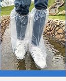 Fancystyle Disposable Plastic Boot and Shoe Covers 19 inch Tall Extra Large Resistant Water/Skid Resistant, Clear(80)