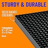 Strictly Briks Compatible with Lego 4 Pack Classic Baseplates 10x10 - Black Stackable Baseplates Building Plates with 32 x 32 Studs, Mats, Bases, Boards, Sheets - Compatible with All Major Brands