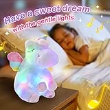 Athoinsu Musical Light up Unicorn Stuffed Animal Soft Furry Plush Toy with LED Night Lights Children's Day Birthday Gifts for Kids Toddler Girls,12''