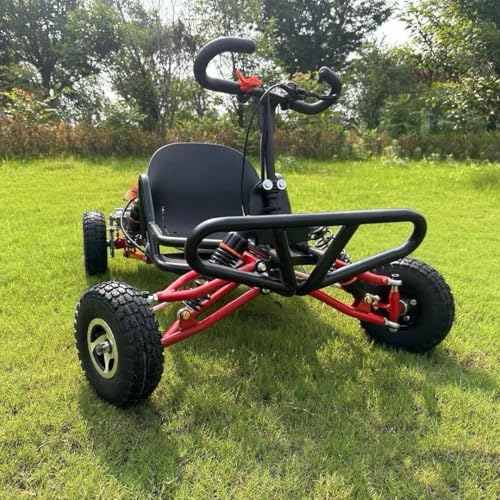 Off Road Go Kart Powerful Two-Stroke Gasoline Engine Kart for Adventure and All-Terrain Fun Perfect for Thrilling Outdoor Drives and Rough Trails (RED)