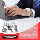 Synerlogic (2pcs) Mac OS Shortcuts Sticker | Keyboard Stickers for macOS | No-Residue Laminated Vinyl MacBook Cheatsheet for Laptop | MacBook Shortcuts 2025 (Clear/White/2pk)