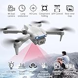 E99 Dual Camera Drone, 1080P HD Camera FPV Drone, with Height-fixed Hover Function, One-click Takeoff/Landing,Adjustable Speed,1800mAh Battery, APP Control, Real-time Transmission, Grey