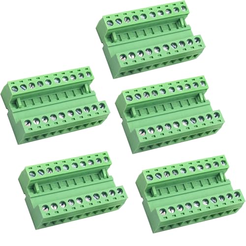 DaFuRui 5pairs 10 Pin 5.08mm Pitch PCB Mount Screw, Phoenix Type Connector Terminal Block with 5Pcs 10 Pin Plug