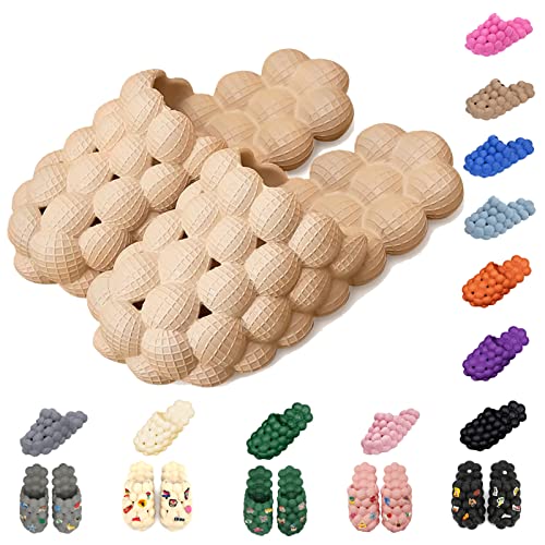 AIMINUO Bubble Slides Slippers for Women & Men - Funny Reflexology Slippers with Cloud Cushion Thick Sole, Non-Slip Stress Relief Slides for Golf, Shower, Bedroom