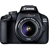 Canon EOS 4000D / Rebel T100 DSLR Camera w/EF-S 18-55mm F/3.5-5.6 Zoom Lens + 64GB Memory, Filters,Case, Tripod, Flash, and More (34pc Bundle) (Renewed)