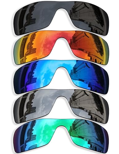 Betterun 5 Pieces Polarized Replacement Lenses for Oakley Batwolf OO9101 Sunglasses, Anti-Scratch and Impact Resistant