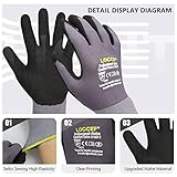 LOCCEF Work Gloves MicroFoam Nitrile Coated-6 Pairs,Seamless Knit Nylon Gloves,Gray Work gloves (8/M, Gary-6 Pairs)