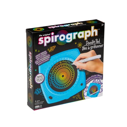 Spirograph Doodle Pad– Arts and Crafts, Scratch Art, LCD Writing Tablet for Kids, Kids Toys, Art Supplies, Drawing Kit, Spiral Art, Double-Sides Stylus, Build-in Storage, Stencils Included, Ages 5+