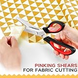 Pinking Shears for Fabric Cutting, Taotree 9.5" Sewing Scissors, Zig Zag Craft Scissors Decorative Edge, Fabric Sewing Supplies, Professional Handheld Dressmaking Arts Crafting Scrapbooking Supplies