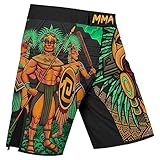 Desantiago - Aztec Skull Warrior Men's Shorts Print 3D Never Fade Compression Shorts, All in Motion Shorts (2XL)