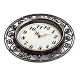 Park Madison Decorative Iron Style Wall Clock 12 Inch Silent Battery Operated Vintage Elegant Retro Clocks for Living Room Decor, Kitchen Office Dining Room Bedroom School Classroom (13736)