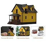 N Scale Model Building 1:160 Residential Modern House Assembled Architectural for Model Train Layout Diorama JZN01 (Mix Colors(3pcs))