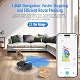 Giomre 3-in-1 Robot Vacuum and Mop Combo, Self Emptying Station for 60 Days, Robotic Vacuum Cleaner with LiDAR Navigation & Max Strong 5000Pa Suction, 2.4G WiFi/Alexa/App Control, Self-Charging Base