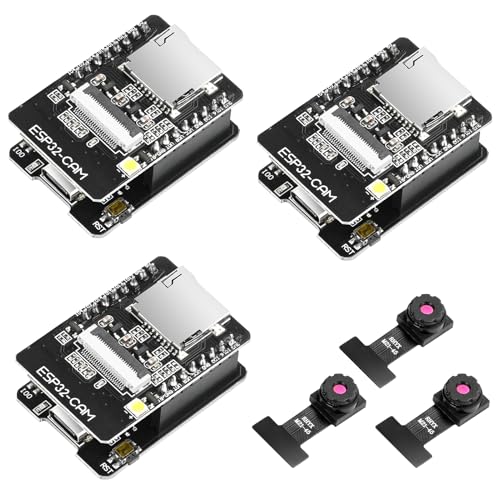 ESP32-CAM Board ESP32 Type-C Development Board to Serial Port CH-340G with OV2640 2MP Camera Module Dual-core Mode Support NodeMCU(3-Pack)