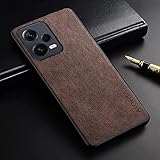 AIORIA for Xiaomi Redmi Note 12 Pro 5G Case, Premium Leather Phone Cover Retro Design Full Protective Case for Redmi Note 12 Pro 5G (Coffee)