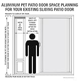 Ideal Pet Products Aluminum Pet Patio Door, Adjustable Height 77-5/8" to 80-3/8", 5" x 7" Flap Size, Mill/Silver