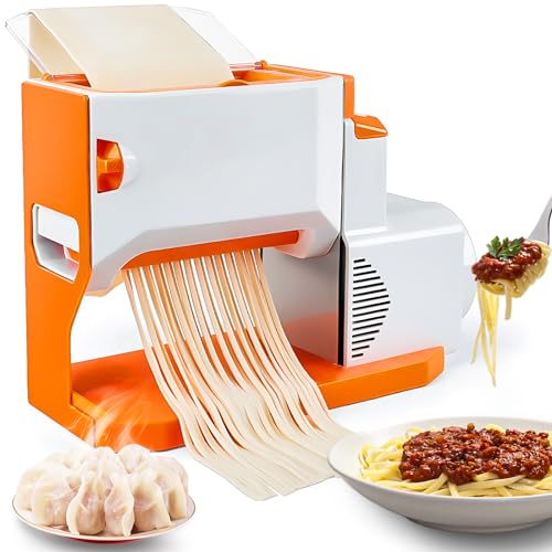 Electric Pasta Maker Machine,Pasta Dough Roller 2mm 4mm 9mm Noodle Cutter Head,with 4 Adjustable Thickness Settings, Suitable for Homemade Lasagna, Spaghetti, and Dumplings,for Home Use