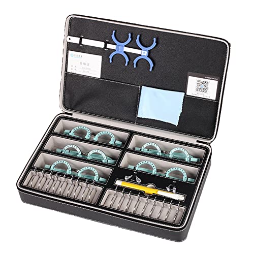 18Pcs Optical Trial Lens Set Optical Equipments Progressive Trial Lens Set Eye Diopter Measurement Equipment with 5 Optometric Trial Frames(Color:黑色,Size:37 * 23 * 7cm)