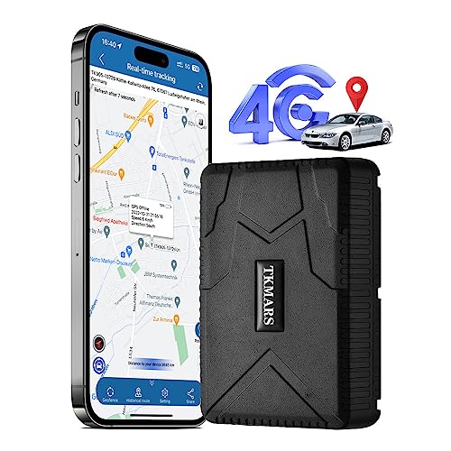 TKMARS GPS Tracker for Vehicles TK915 4G Car Tracker Device Hidden Unlimited Distance Real-Time Tracking Audio Monitoring - Locator Waterproof Anti-Theft Magnet Tracking Device for Motorcycle Boat