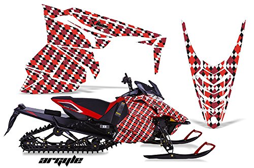 AMR Racing Snowmobile Graphics kit Sticker Decal Compatible with Yamaha Viper SR/SRT/RTX/SE 2014-2016 - Argyle Red