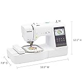 Brother SE700 Sewing and Embroidery Machine, Wireless LAN Connected, 135 Built-in Designs, 103 Built-in Stitches, Computerized, 4" x 4" Hoop Area, 3.7" Touchscreen Display, 8 Included Feet, White