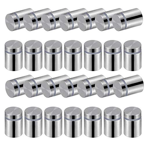 Favide 48 Packs Sign Standoff Screws Advertising Screws Stainless Steel Wall Standoff Mounts Glass Acrylic Nail for Glass Artwork and Sign Displays (3/4 x 1 Inch)