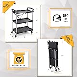 Olympia Tools 85-188 Pack-N-Roll Folding Collapsible Service Cart, 150LB Capacity, Black