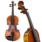 Bunnel Premier Violin Outfit 4/4 Full Size - Carrying Case and Accessories Included - Solid Maple Wood and Ebony Fittings By Kennedy Violins