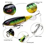 Nuguri Topwater Fishing Lures Set 8PCS Plopper Bass Lures with Floating Rotating Tail Artificial Hard Bait Swimbaits Slow Sinking Hard Lure Fishing Tackle Kits