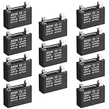 uxcell Ceiling Fan Capacitor CBB61 1uF 450V AC Double Insert Metalized Polypropylene Film Capacitors 36.5x11x24.5mm for Water Pump Motor Generator, Pack of 10