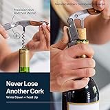 Hicoup Wine Opener - Professional Corkscrews for Wine Bottles w/Foil Cutter and Cap Remover - Manual Wine Key for Servers, Waiters, Bartenders and Home Use - Classic Rosewood