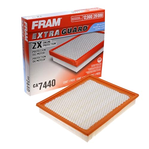 FRAM Extra Guard Engine Air Filter Replacement, Easy Install w/Advanced Engine Protection and Optimal Performance, CA7440 for Select Infiniti, Jeep and Nissan Vehicles, White