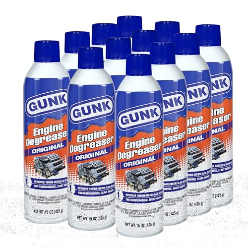 GUNK Original Heavy Duty Engine Cleaner & Degreaser (EB1) - 17 oz. (Case of 12) - Super Clean Automotive Spray for Car Engines - Engine Degreaser - Super Clean Degreaser