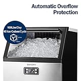 EUHOMY Commercial Ice Maker Machine, 100lbs/24H Stainless Steel Under Counter ice Machine with 33lbs Ice Storage Capacity, Freestanding Ice Maker.