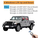 Forten Kingdom Remote Control Car Auto Window Power Lift Close Open Roll Up Down System Module Device Kit For Jeep Wrangler JK JL 2007-2024 (2018-2024 Fuel Engine)