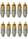 CESS RCA Plug Solder Gold Audio Video Connectors (10 Pack)