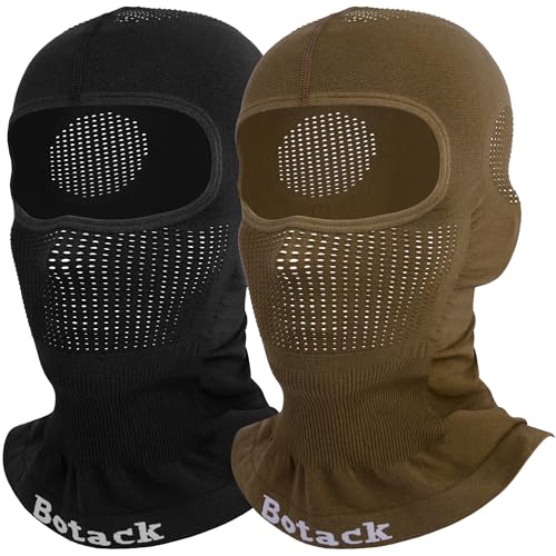 Botack Breathable Balaclava Face Mask Men Women, Summer Sun Protection Full Face Covering Mask for Cycling Motorcycle 2 Packed
