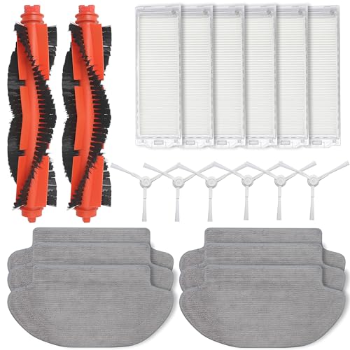 20pcs/Set Accessories Compatible with Xiaomi Robot Vacuum S10 S12 B106GL, Main Side Brush Rag Mop Cloth Hepa Filter Sweeping, Robot Replacement Spare Parts Set