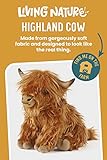 Living Nature Highland Cow Brown Stuffed Animal | Farm Toy with Sound | Soft Toy for Kids | Naturli Eco-Friendly Plush | 9 Inches