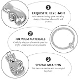 LUOZZY 12 pcs Boxing Glove Keychain Metal Mini Boxing Glove Key Ring Hanging Pendants Bag Charms for Sports Party Favors Team Gift Silver