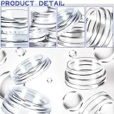 MotBach 100 Pcs 3g Empty Plastic Containers with Lids,Tiny Makeup Sample Containers Small Pot Jars Clear Round Cosmetic Jars with 20 Pcs Mini Spatulas for Liquid Sample Powder Creams (Clear Lid)