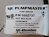 Float Switch PUMPMASTER Pump Switch SJE-RHOMBUS Pump UP 20PMUWOP 20FT w/o PLUG