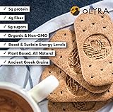 Olyra Breakfast Biscuits Cinnamon Tahini, Kids Healthy Snacks, Low Sugar, High Fiber, Plant-Based Protein Cookies, Organic Breakfast Cookies with Ancient Greek Grains, 24 Packs