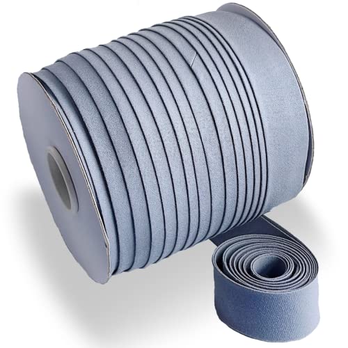 Tewadoo Bias Tape Double Fold 1 Inch Extra Wide - Gray 55 Yards Polyester Binding Tape for Sewing, Quilt Binding, Hemming, Seaming and Fabric Piping