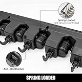 IMILLET 2 Pack Mop and Broom Holder, Wall Mounted Organizer Mop and Broom Storage Tool Rack with 5 Ball Slots and 6 Hooks (Black)