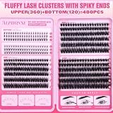 Fluffy Lash Clusters with Bottom Lashes Clusters 480pcs Wispy Individual Lashes Cluster Eyelash Extensions Thick Volume Eyelash Clusters 5 Styles Mixed by ALPHONSE